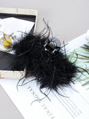 Detail of feather alignment and seamless mink fur integration