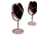 Suumee Dual-Sided Vanity Mirror with Crystal Accents – Metal Frame, Silver Mirror Surface