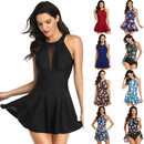 Women's One-Piece Swimsuit Nice Plus Size Bathing Suits High V Neck Mesh Ruched Swimsuits