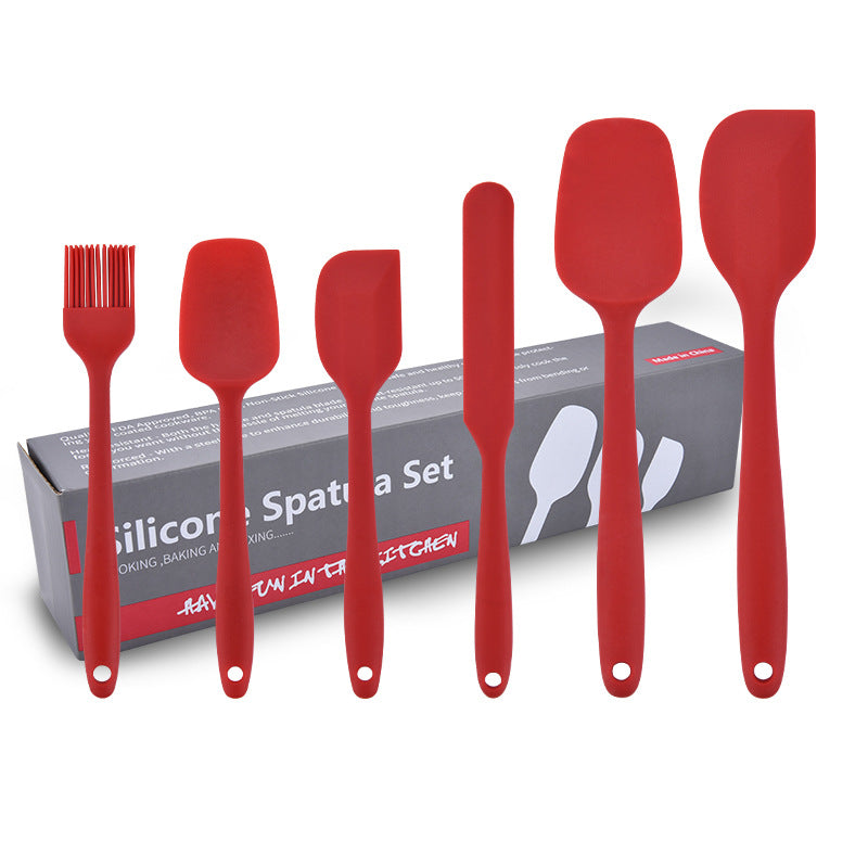 Silicone kitchenware 6-piece cream spatula set