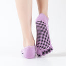 Yoga Socks for Women with Grips, Non-Slip Five Toe Socks for Pilates, Barre, Ballet, Fitness 1 Pair