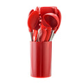 Storage barreled stainless steel tube handle silicone kitchenware 14-piece set