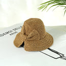 Straw Hat Wild Holiday Tourism Fisherman Hat Sunshade Sunscreen Foldable Bow Sun Hat