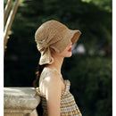 Straw Hat Wild Holiday Tourism Fisherman Hat Sunshade Sunscreen Foldable Bow Sun Hat