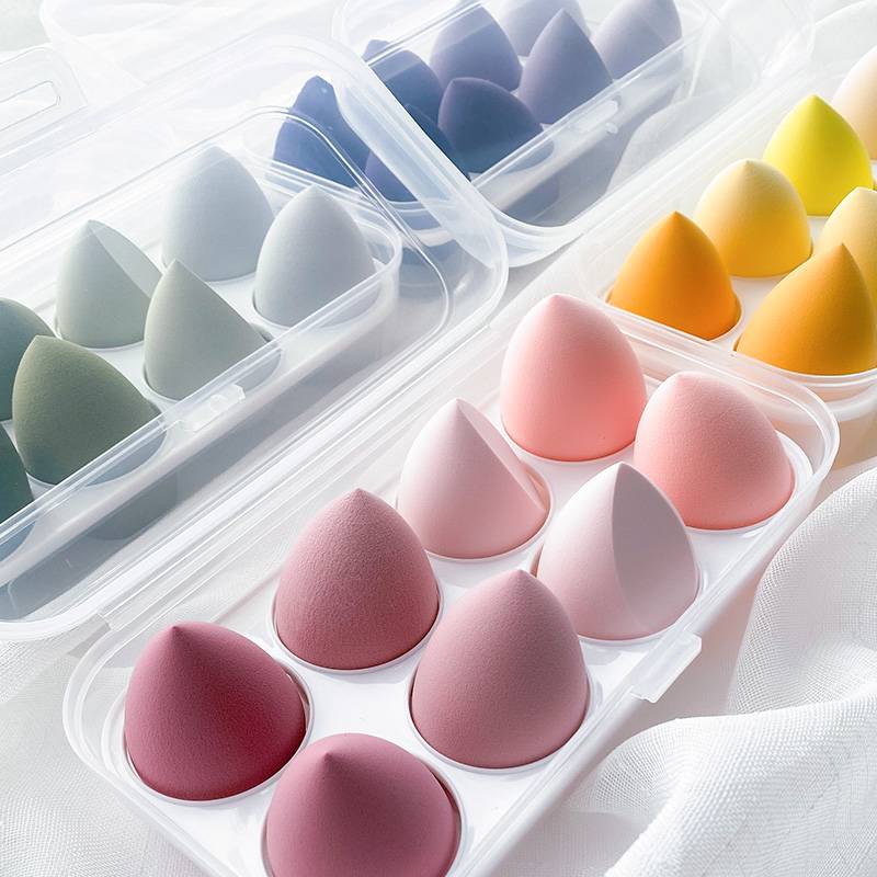 Water-drop Makeup Sponge 8pack & 1pc Storage Box