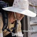 Summer sunscreen fishing hat men's mountaineering breathable shade 14cm increased brim outdoor fisherman hat