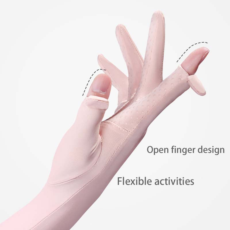 2 Pairs Women UV Sun Protection Driving Gloves Touchscreen Arm Sun Block Gloves for Outdoor Sports Summer Supplies