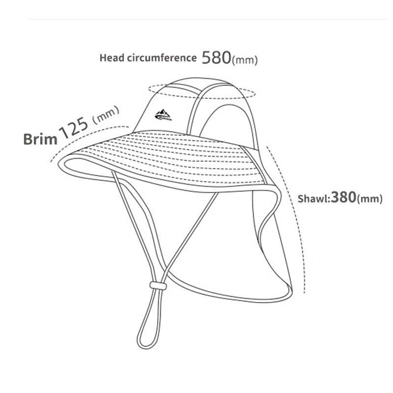Summer sunshade fisherman hat outdoor mountaineering fishing sunscreen hat neck guard big brim men's hat