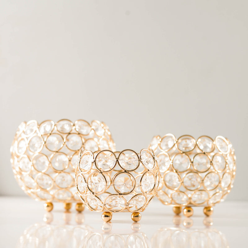 Crystal Ball Romantic Creative Desktop Electroplating Ornaments Retro Hollow Candle Holder Iron Candle Cup