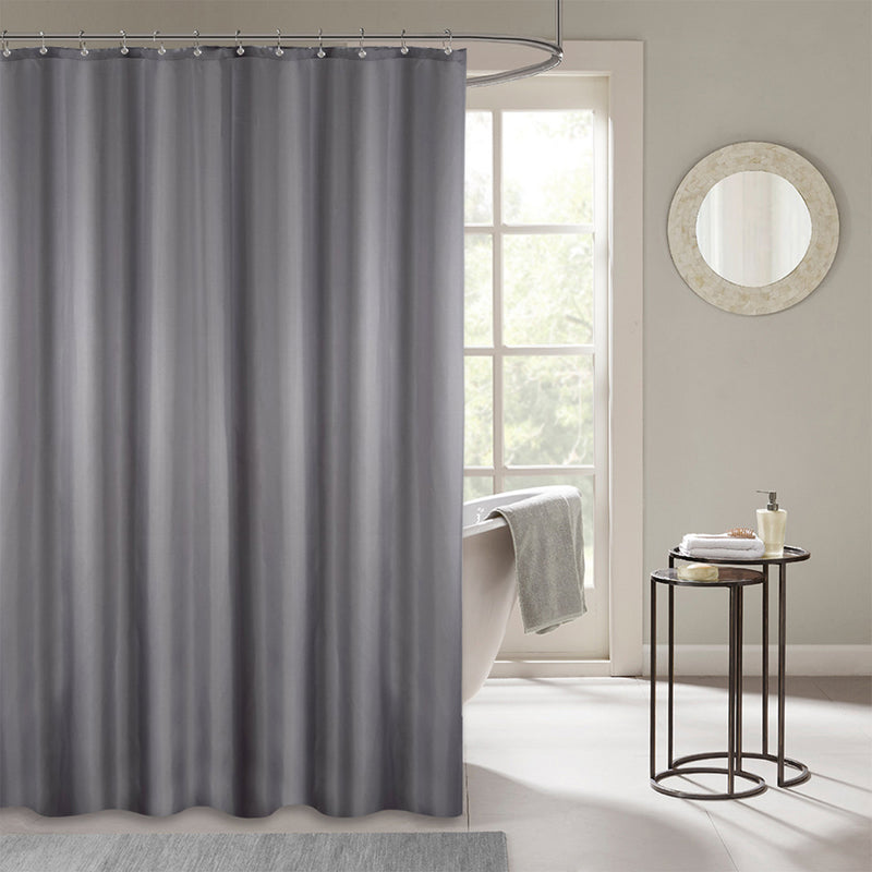 Shower Curtain Polyester Fabric Machine Washable with 12 Hooks 70.86x70.86 Inch Waterproof