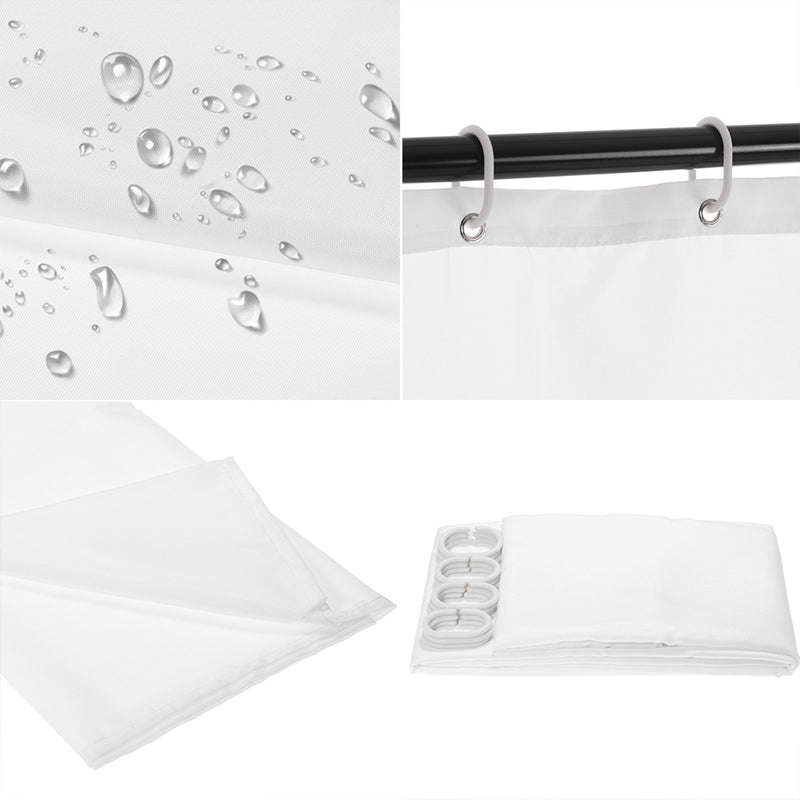 Shower Curtain Polyester Fabric Machine Washable with 12 Hooks 70.86x70.86 Inch Waterproof