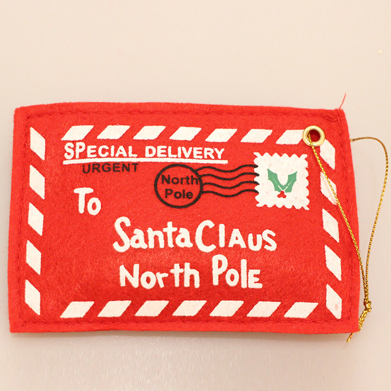 Christmas Envelope Christmas Tree Pendant Creative Card Decoration 5Piece