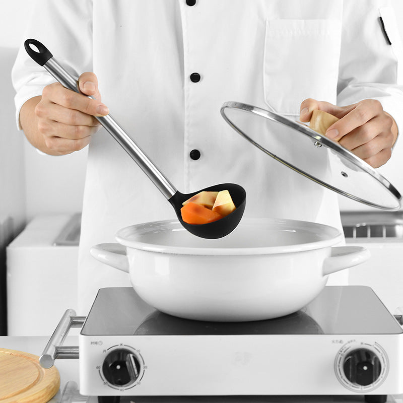 Silicone Kitchen Utensil 9-Piece Set of Premium Stainless Steel and Nonstick Silicon