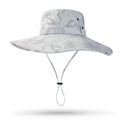 Summer sunscreen fishing hat men's mountaineering breathable shade 14cm increased brim outdoor fisherman hat