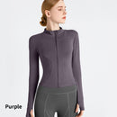 Women's Zip Up Lightweight Workout Athletic Crop Jacket Running Sports Yoga Cropped Top Seamless Fitted
